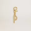 Charm lettre P en laiton doré avec cristaux Charm lettre P en laiton doré avec cristaux