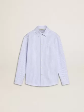 Chemise rayée pour fille avec lettrage brodé sur la poche