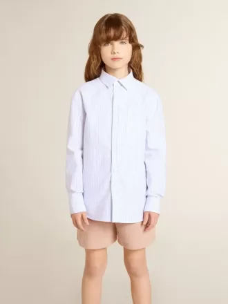 Chemise rayée pour fille avec lettrage brodé sur la poche