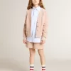 Chemise rayée pour fille avec lettrage brodé sur la poche Chemise rayée pour fille avec lettrage brodé sur la poche