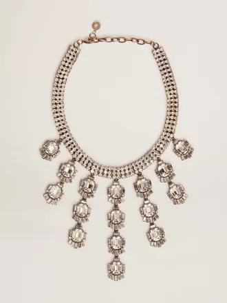 Collier pour femme couleur or antique avec cristaux en forme de goutte Collier pour femme couleur or antique avec cristaux en forme de goutte