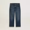Jean pour garçon avec bord brut et broderies