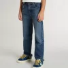 Jean pour garçon avec bord brut et broderies