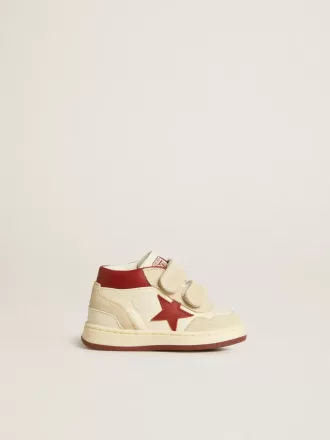 June Junior en nappa et daim avec étoile et languette au talon en cuir rouge June Junior en nappa et daim avec étoile et languette au talon en cuir rouge