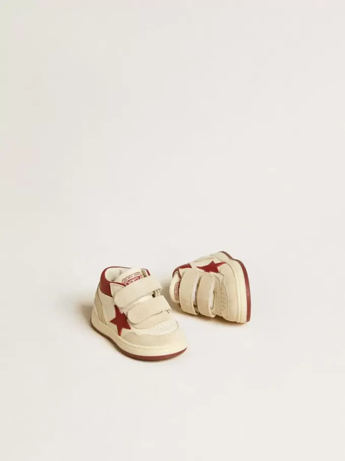 June Junior en nappa et daim avec étoile et languette au talon en cuir rouge