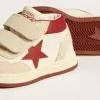 June Junior en nappa et daim avec étoile et languette au talon en cuir rouge