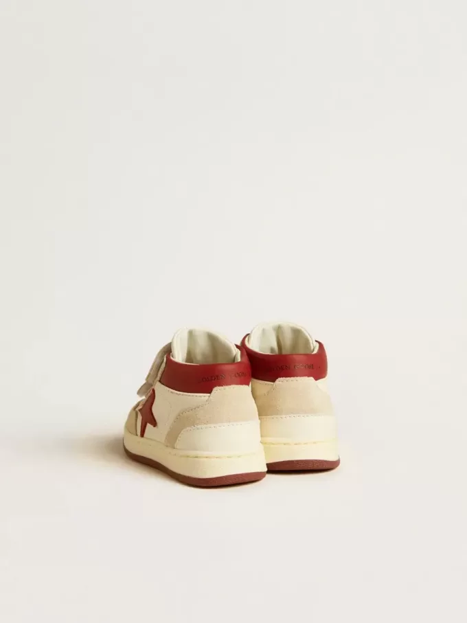 June Junior en nappa et daim avec étoile et languette au talon en cuir rouge