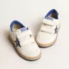 Junior Ball Star avec étoile et languette au talon en cuir métallisé bleu