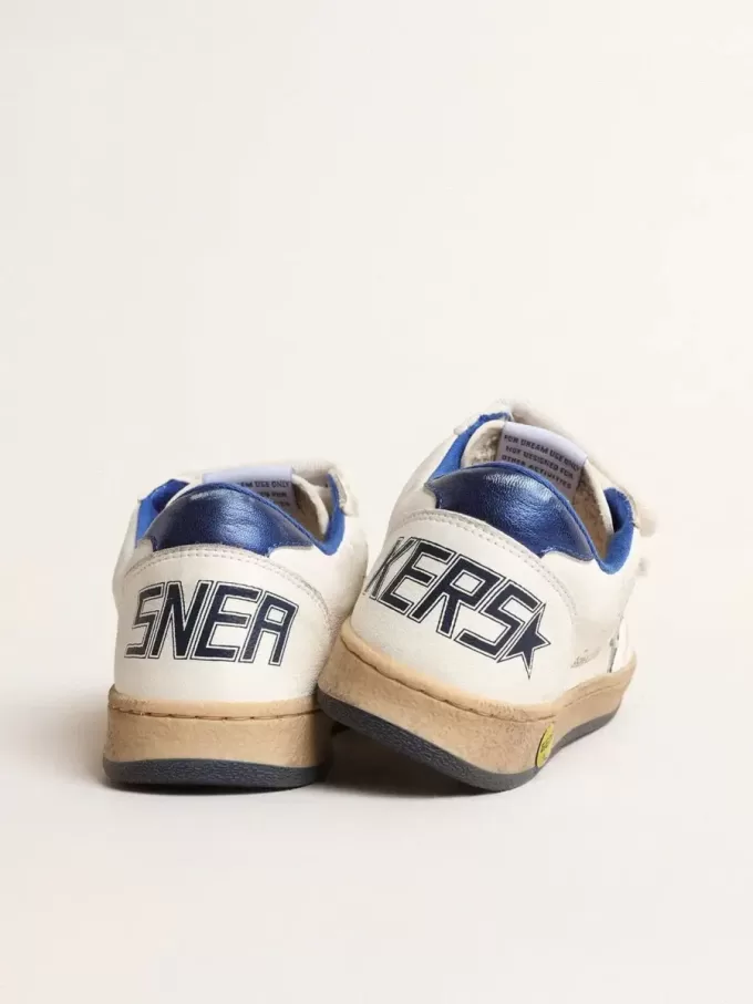 Junior Ball Star avec étoile et languette au talon en cuir métallisé bleu