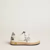 Junior Ball Star en cuir nappa avec étoile argentée scintillante et languette au talon