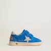 Junior Ball Star en daim bleu clair avec étoile et languette au talon en nubuck gris