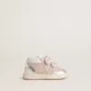 Junior June en cuir rose avec empiècements en cuir métallisé et étoile en daim