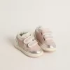 Junior June en cuir rose avec empiècements en cuir métallisé et étoile en daim