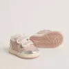 Junior June en cuir rose avec empiècements en cuir métallisé et étoile en daim