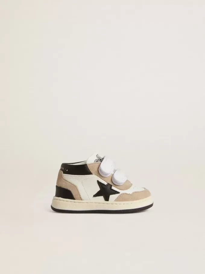 Junior June en nappa avec empiècements en daim et étoile en cuir noir