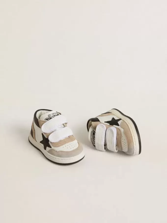 Junior June en nappa avec empiècements en daim et étoile en cuir noir