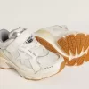 Junior Lightstar en cuir blanc et mesh avec étoile en cuir blanc