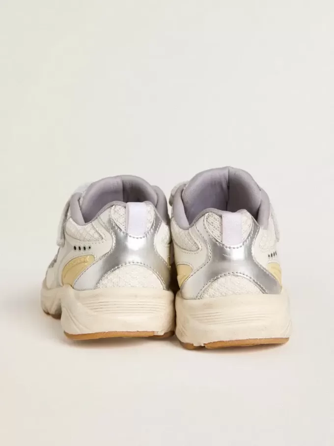 Junior Lightstar en cuir blanc et mesh avec étoile en cuir blanc