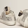 Junior Super-Star argent pailleté avec étoile en daim gris glacier Junior Super-Star argent pailleté avec étoile en daim gris glacier