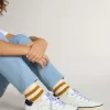Junior Super-Star en cuir blanc avec talon en daim bleu Junior Super-Star en cuir blanc avec talon en daim bleu