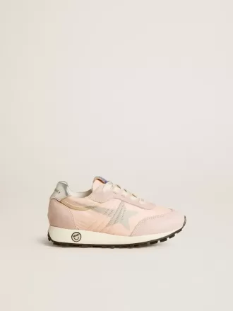 Marathon junior en nylon rose avec étoile imprimée et renfort en cuir au talon
