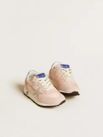 Marathon junior en nylon rose avec étoile imprimée et renfort en cuir au talon