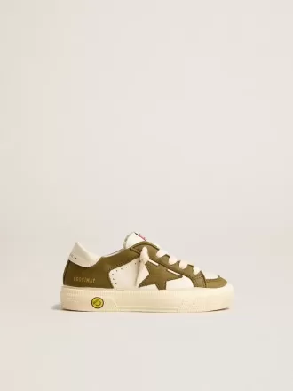 May Junior en cuir blanc et vert militaire May Junior en cuir blanc et vert militaire