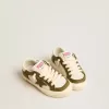 May Junior en cuir blanc et vert militaire May Junior en cuir blanc et vert militaire