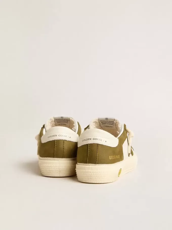 May Junior en cuir blanc et vert militaire May Junior en cuir blanc et vert militaire