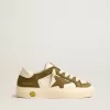 May Teen en cuir blanc et vert militaire