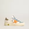 May Teen en cuir nappa avec étoile en cuir orange et empiècements en daim bleu