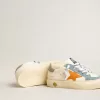 May Teen en cuir nappa avec étoile en cuir orange et empiècements en daim bleu