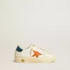 May Teen en nubuck avec étoile orange et languette bleue au talon
