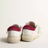 May Young en cuir nappa avec étoile pailletée platine et languette magenta au talon