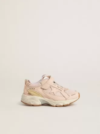 Modèle Junior Lightstar en cuir rose et maille avec étoile en cuir rose