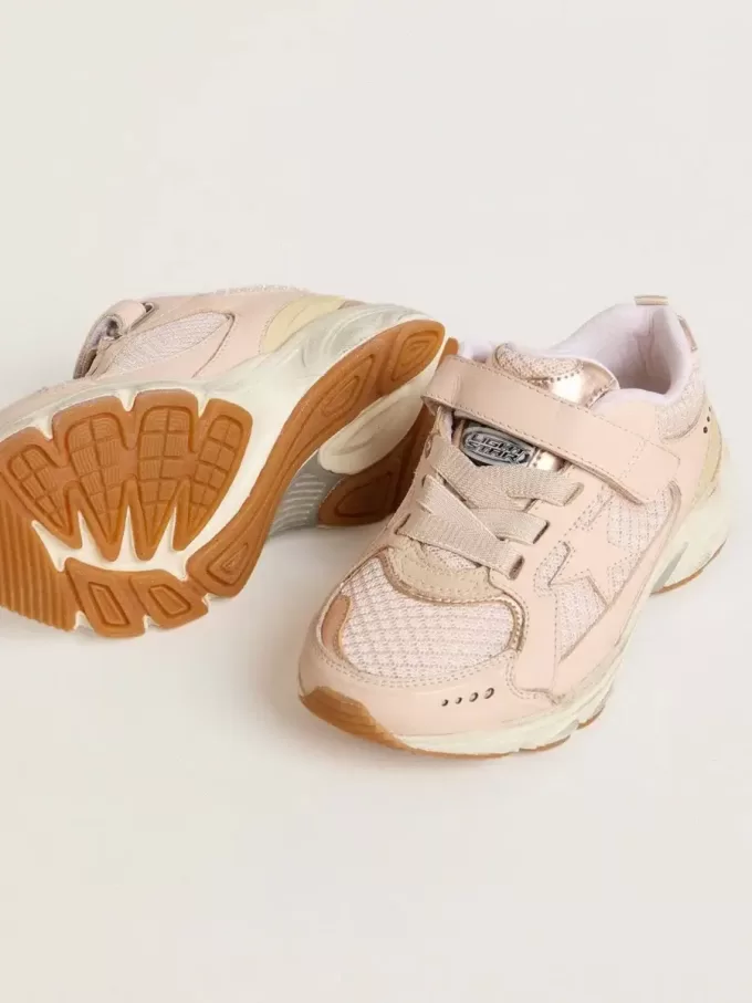 Modèle Junior Lightstar en cuir rose et maille avec étoile en cuir rose Modèle Junior Lightstar en cuir rose et maille avec étoile en cuir rose