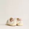 Modèle Junior Old School en cuir avec étoile en daim gris et languette talon en cuir vieil rose