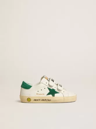 Old School Junior avec étoile en daim vert et languette au talon Old School Junior avec étoile en daim vert et languette au talon
