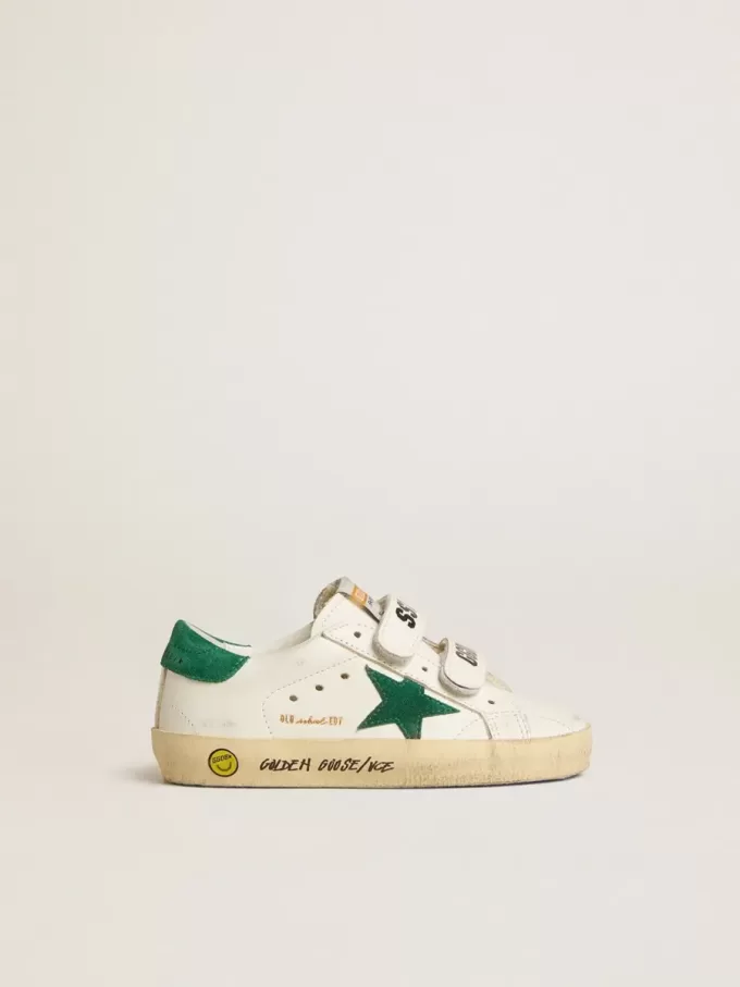 Old School Junior avec étoile en daim vert et languette au talon Old School Junior avec étoile en daim vert et languette au talon