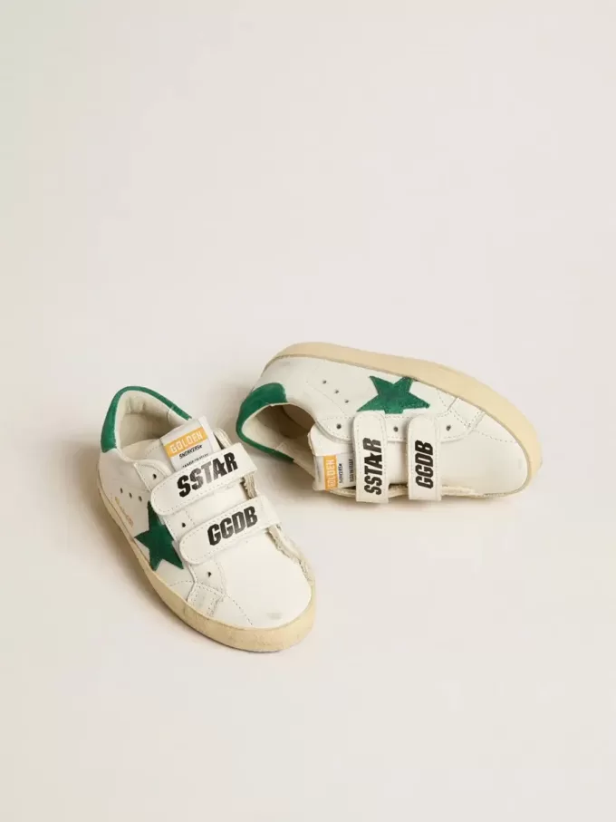 Old School Junior avec étoile en daim vert et languette au talon Old School Junior avec étoile en daim vert et languette au talon