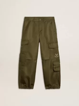 Pantalon cargo pour enfants, couleur vert militaire
