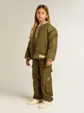 Pantalon cargo pour enfants, couleur vert militaire