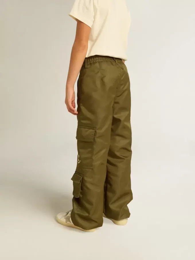 Pantalon cargo pour enfants, couleur vert militaire