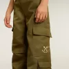 Pantalon cargo pour enfants, couleur vert militaire