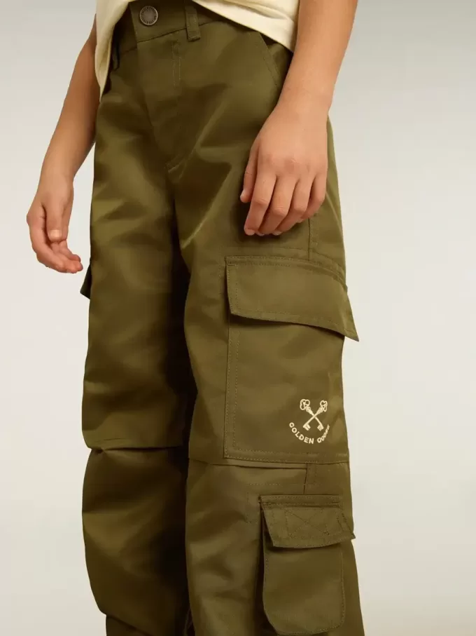 Pantalon cargo pour enfants, couleur vert militaire