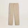 Pantalon chino beige pour enfant avec éclaboussures multicolores