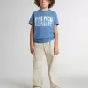 Pantalon chino beige pour enfant avec éclaboussures multicolores