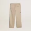 Pantalon chino beige pour enfant avec éclaboussures multicolores