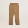 Pantalon chino pour enfant en coton couleur tabac