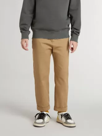 Pantalon chino pour enfant en coton couleur tabac